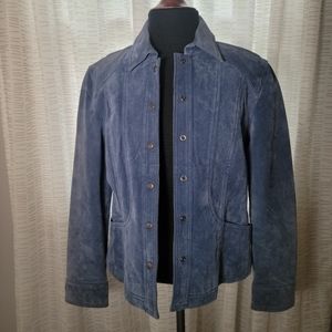 Coldwater Creek Leather Suede Women's Blue Jacket